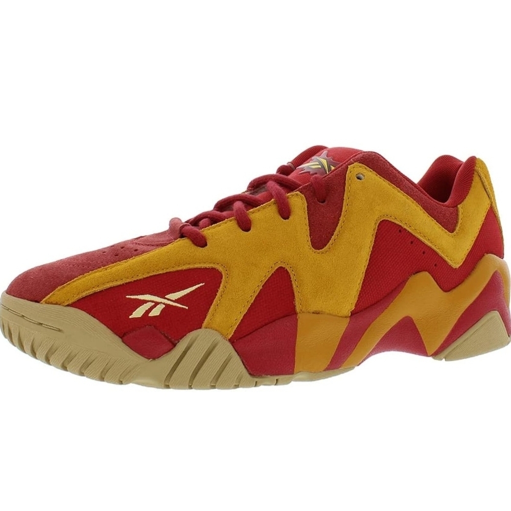 Reebok Question Mid Kids Size 3.5 GS Red Yellow Retro Basketball Shoes